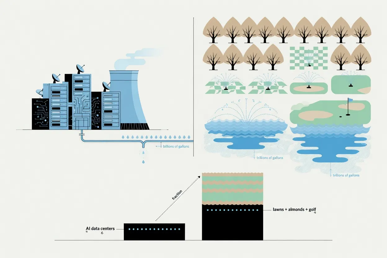 AI data centers use a fraction of US water consumption, report shows