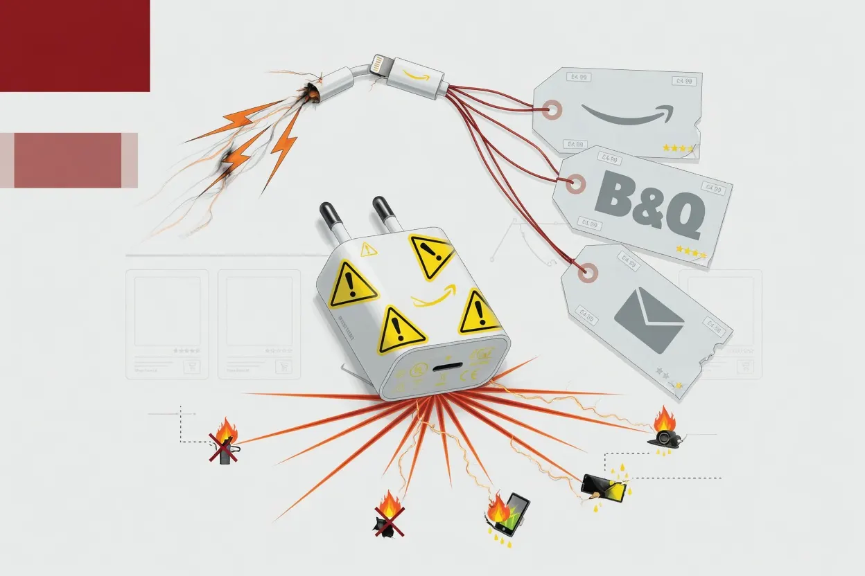 Knock-off phone chargers on Amazon, B&Q and eBay can explode