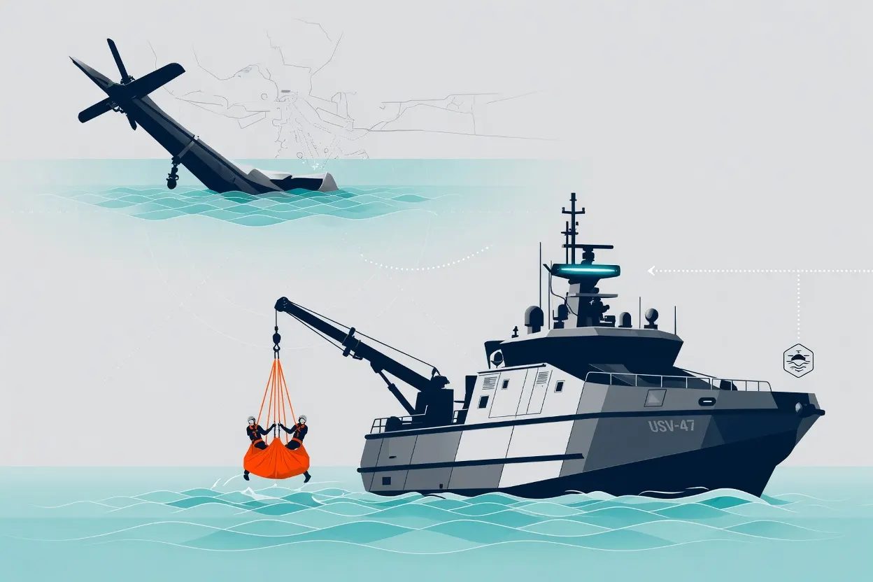 Navy drone boat pulls two Apache crew from water near Hormuz