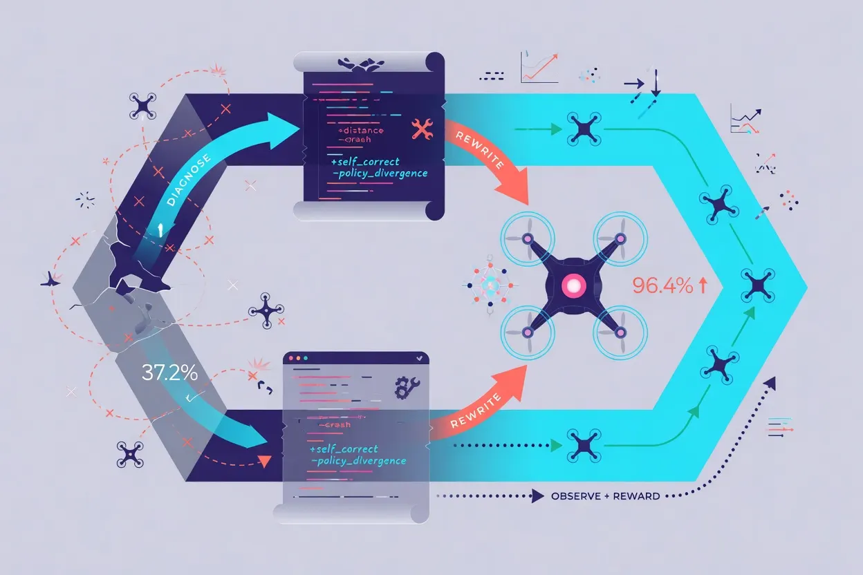 New Framework Lets Drones Diagnose and Rewrite Their Own Reward Code
