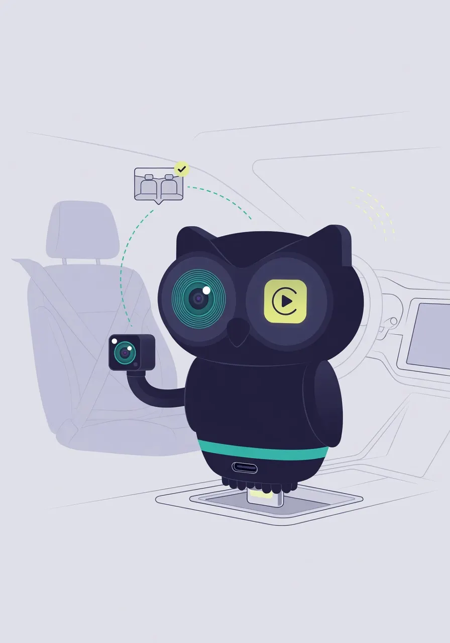 This Owl-Shaped Adapter Adds a Rear Seat Camera to Your Car