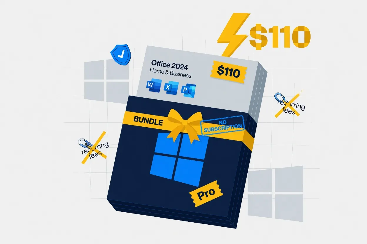 Windows 11 Pro and Office 2024 Bundle for $110, No Subscription